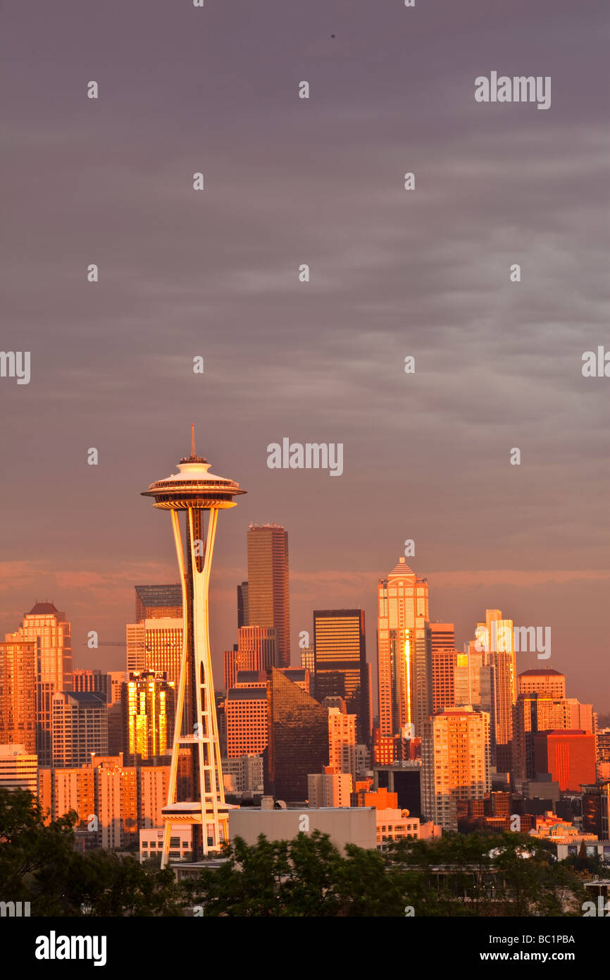 Panoramic view of Seattle skyline from Kerry park WA USA Stock Photo ...
