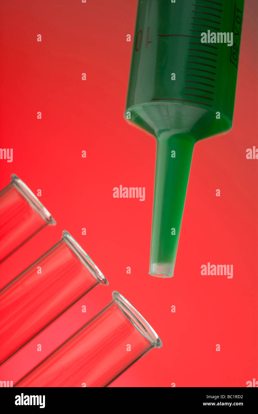 Flasks in the chemical laboratory Stock Photo Alamy