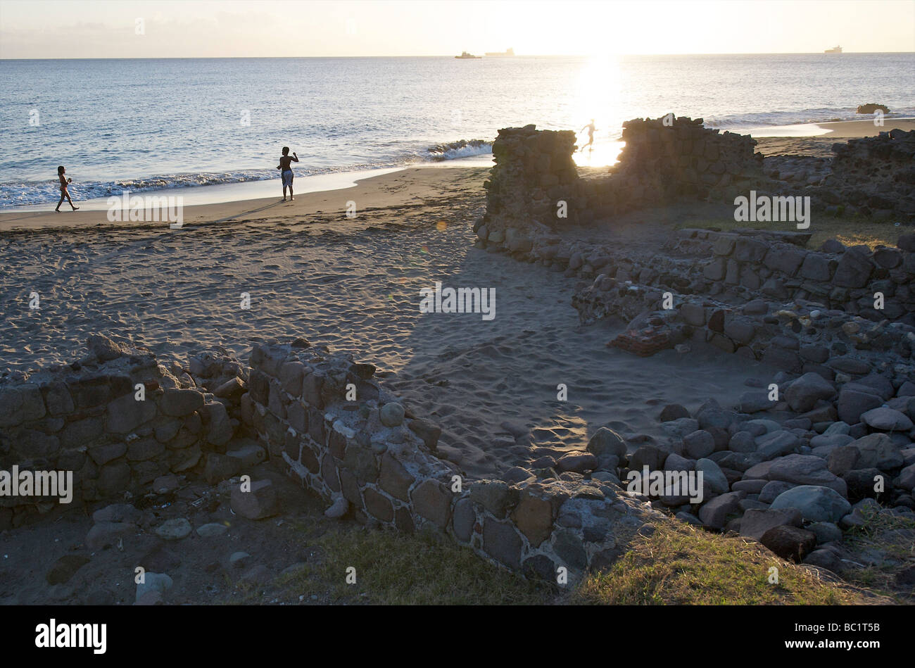 Sint Eustatius Oranje beach of Oranjestad Stock Photo Alamy