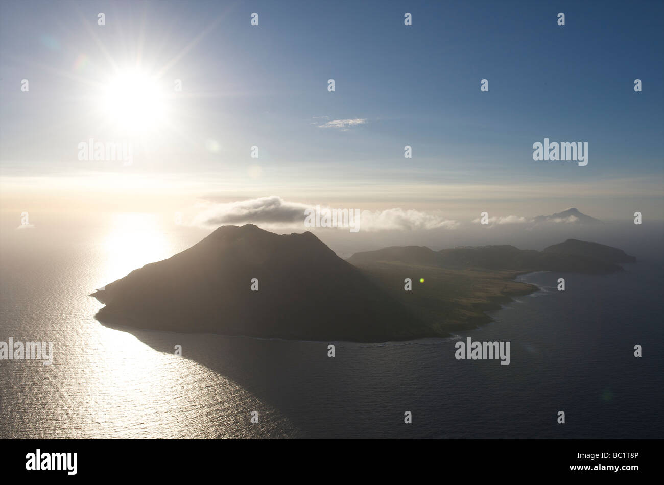 Aerial view of Sint Eustatius and Saba Stock Photo