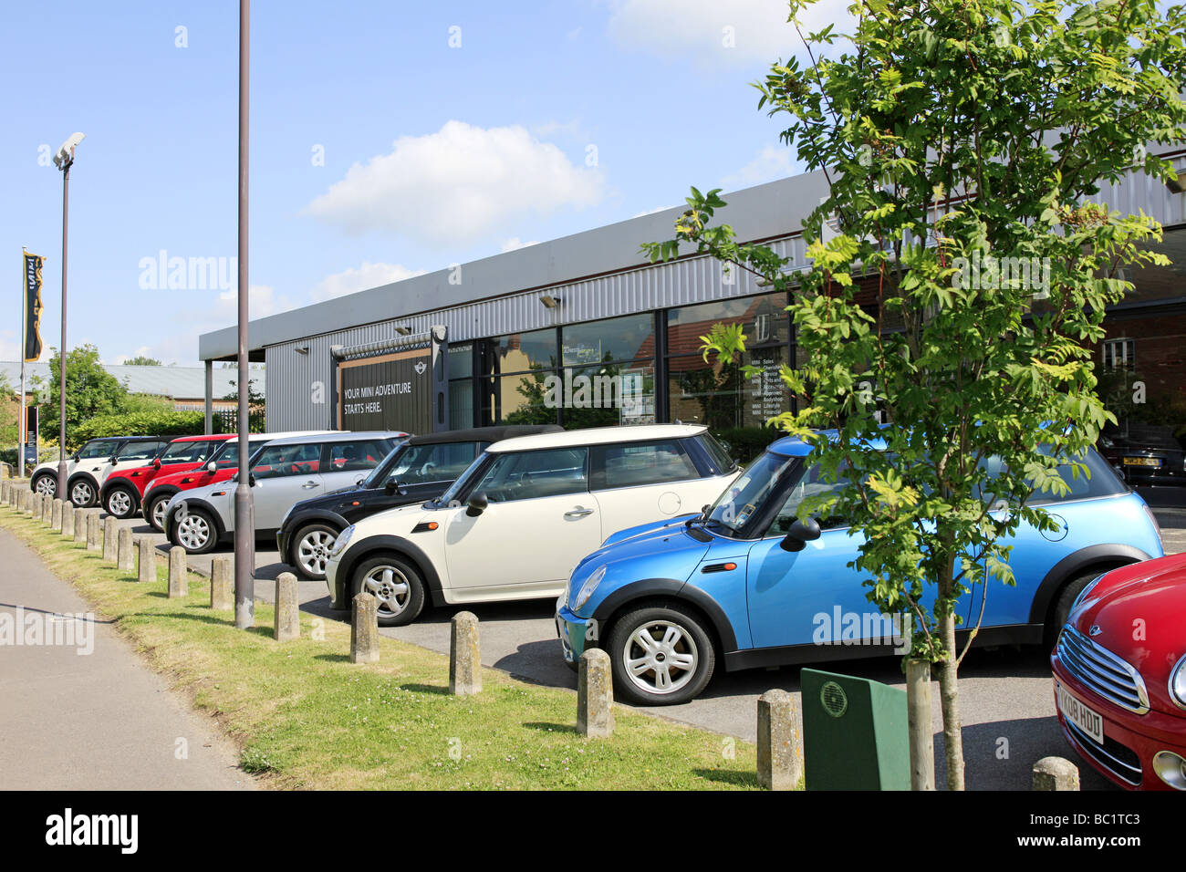 BMW Mini German Car dealership and forecourt Stock Photo Alamy
