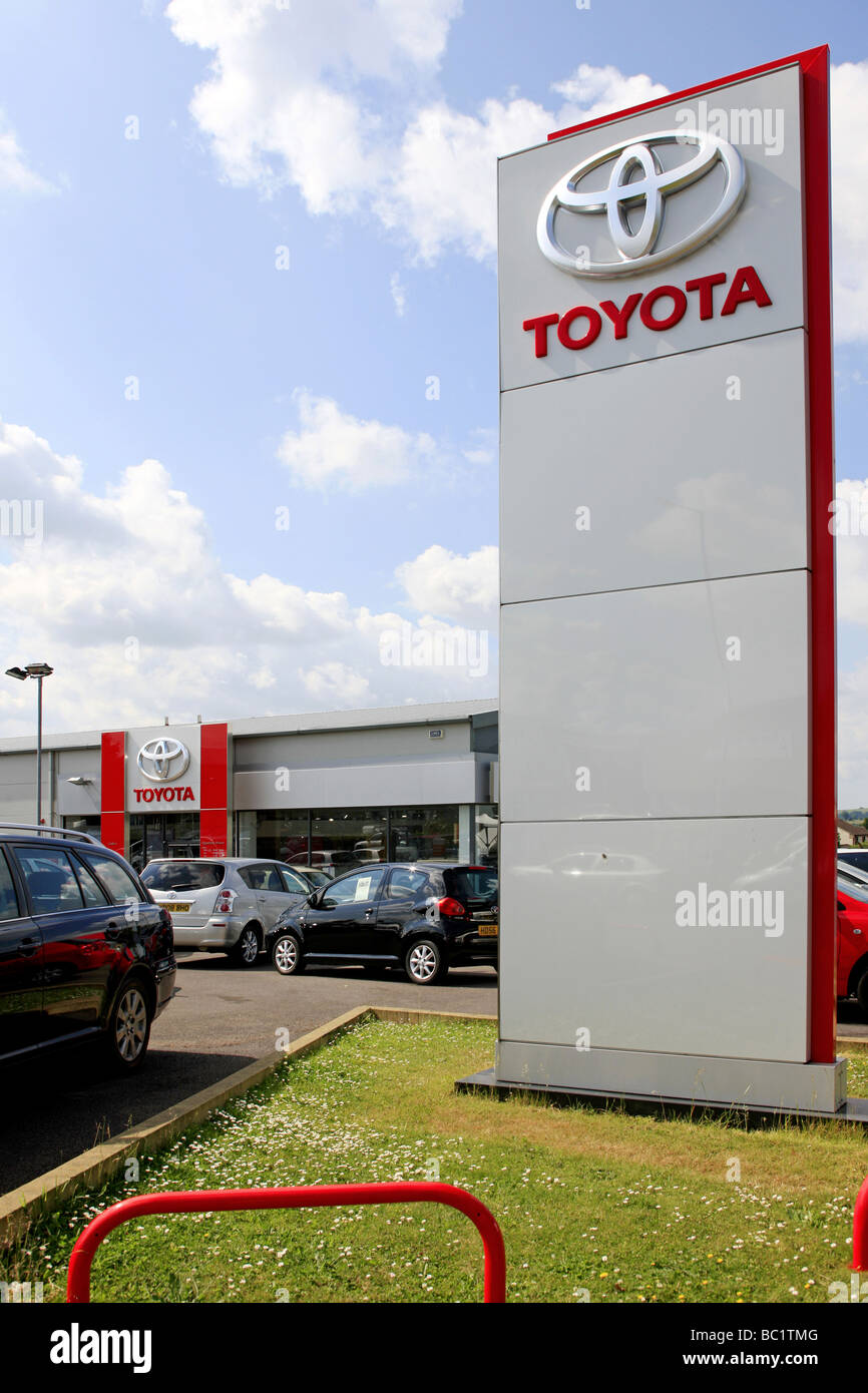 Toyota Japanese Car dealership and forecourt logo Stock Photo Alamy