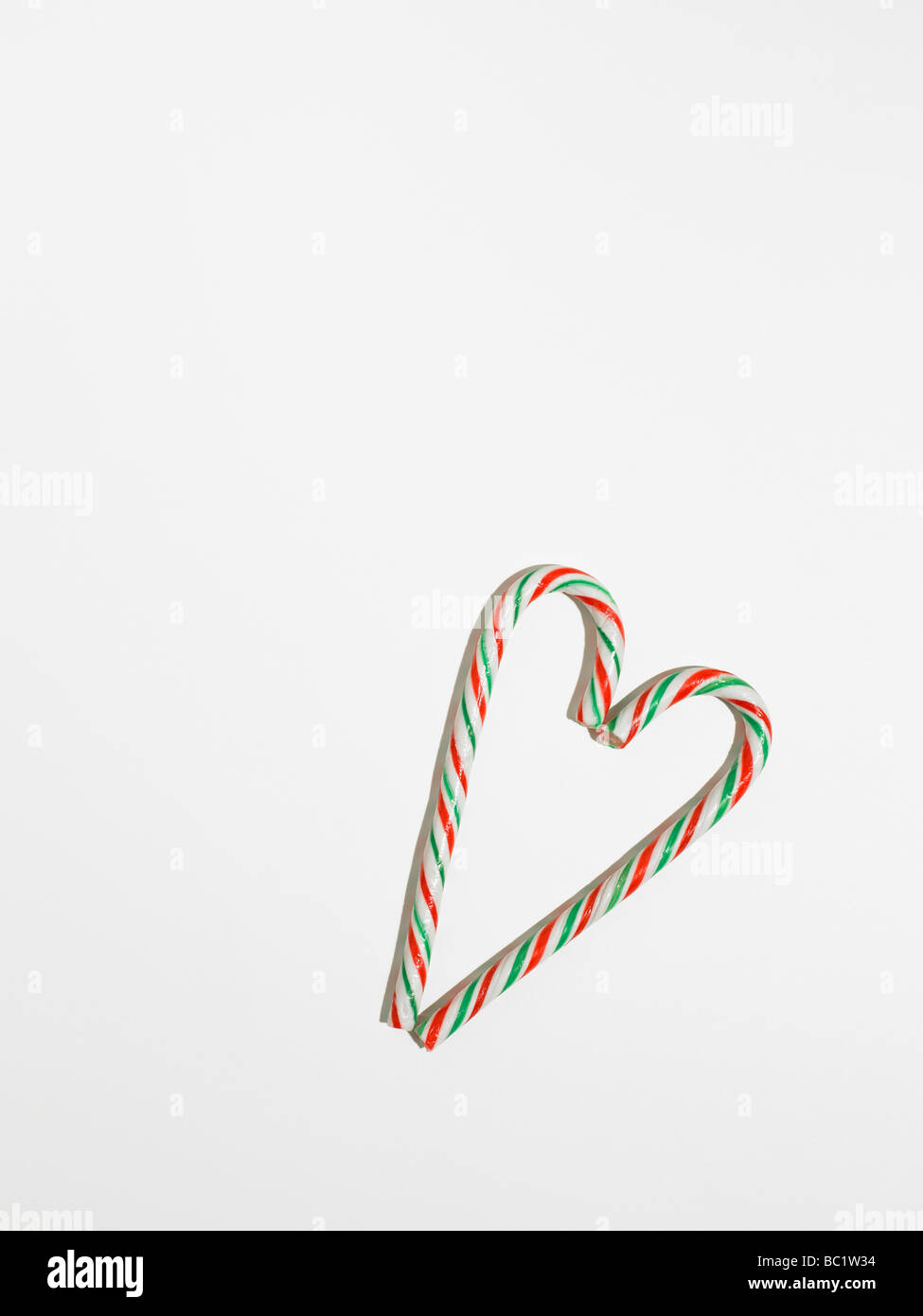 sticks of candy canes heart shaped Stock Photo
