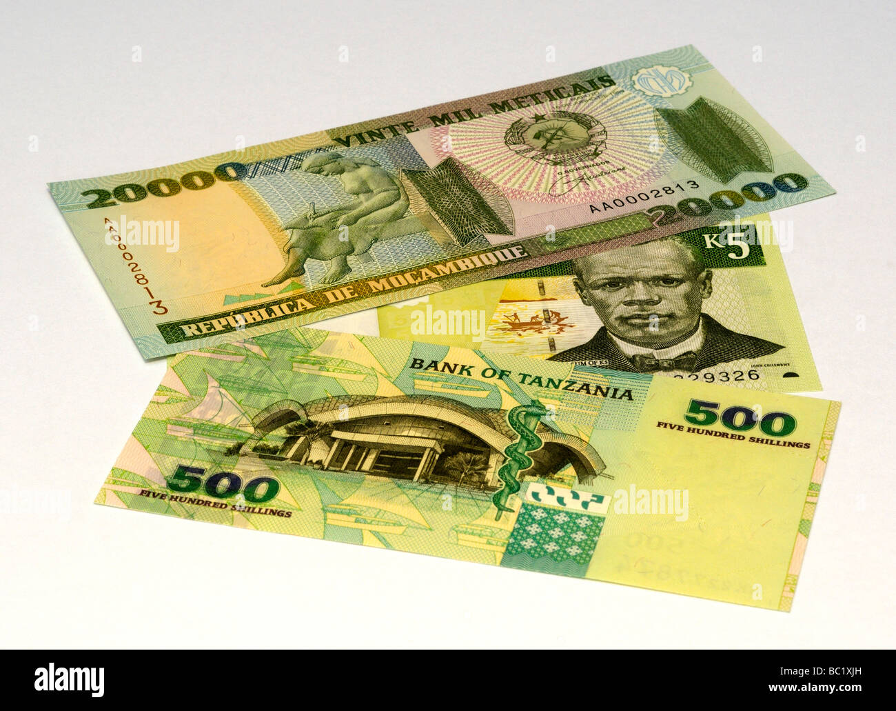 South East African Banknotes. Stock Photo