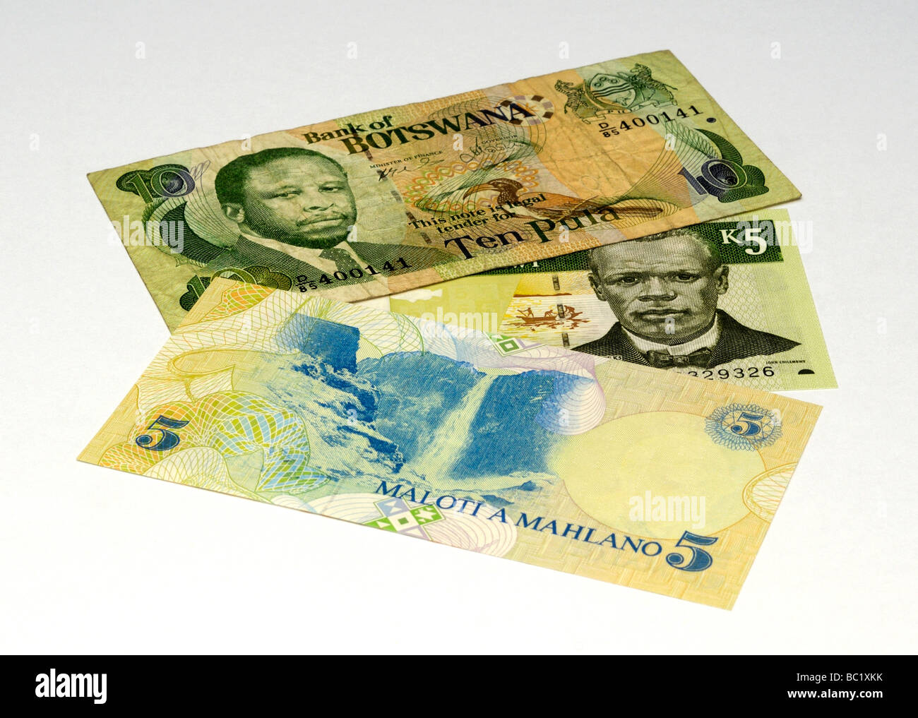 South East African Banknotes. Stock Photo