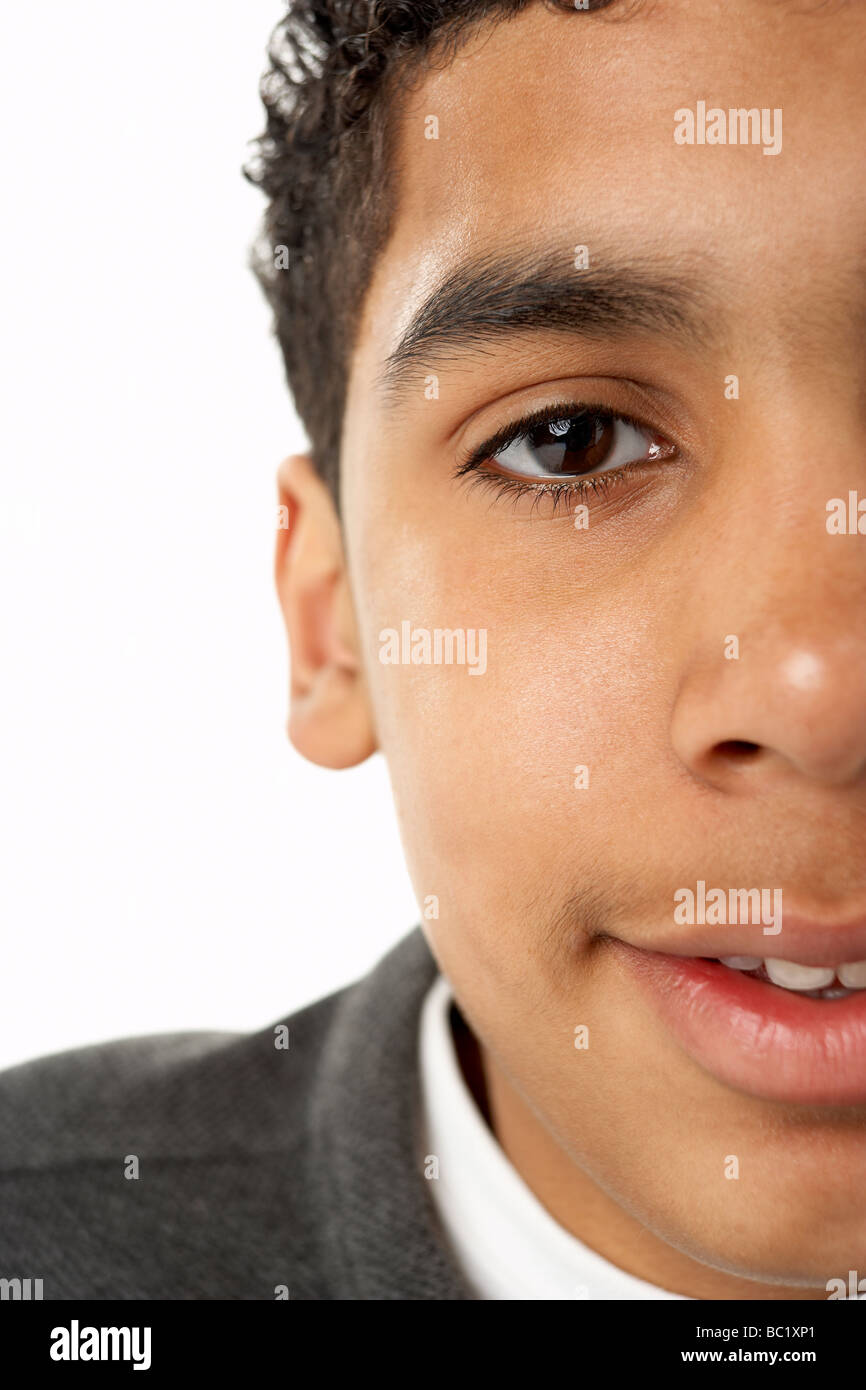 Portrait Of Smiling Young Boy Stock Photo - Alamy