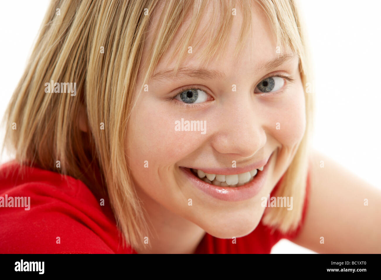 Portrait Of Smiling Young Girl Stock Photo - Alamy