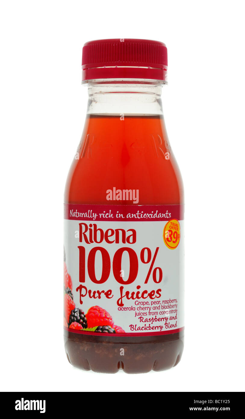 Plastic Bottle of Ribena Mixed Fruit Juices Stock Photo