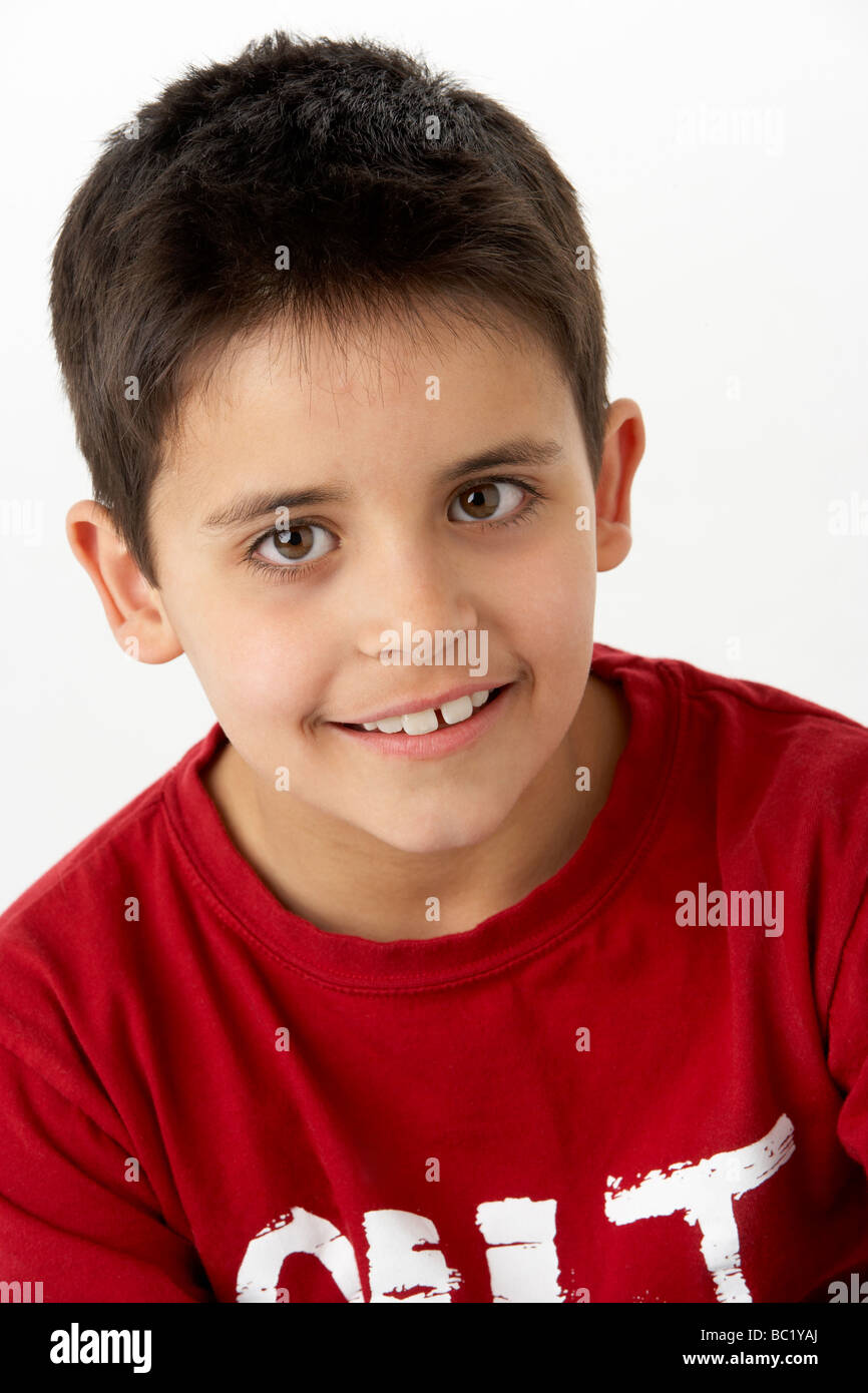 Portrait Of Smiling Young boy Stock Photo - Alamy