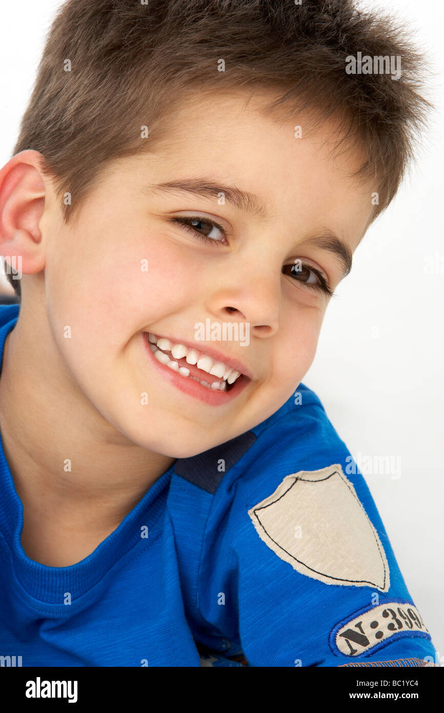 Portrait Of Smiling Young boy Stock Photo - Alamy