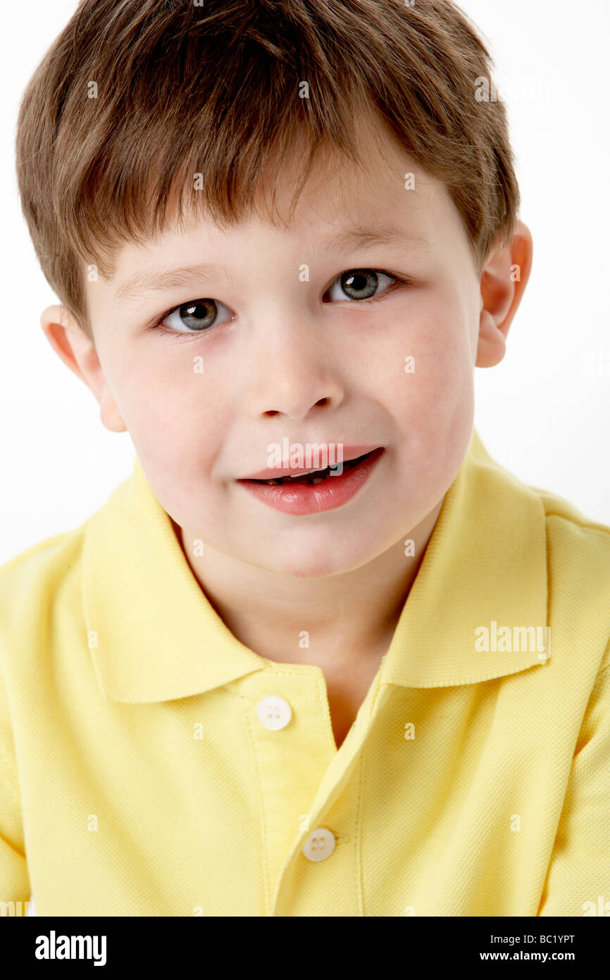 Portrait Of Smiling Young Boy Stock Photo - Alamy