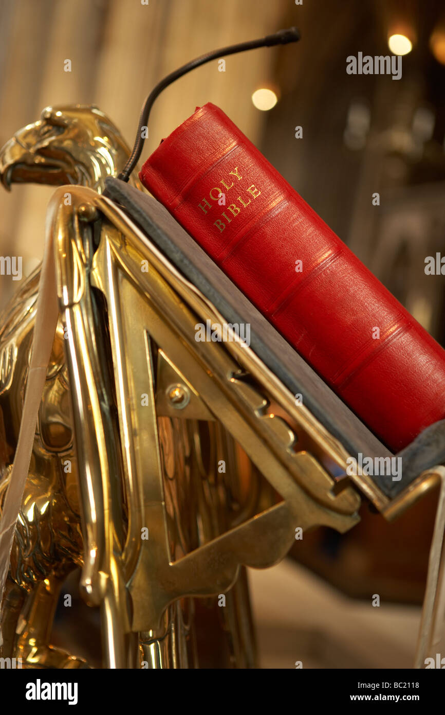 Bible On Lectern In Bristol Cathedral Stock Photo