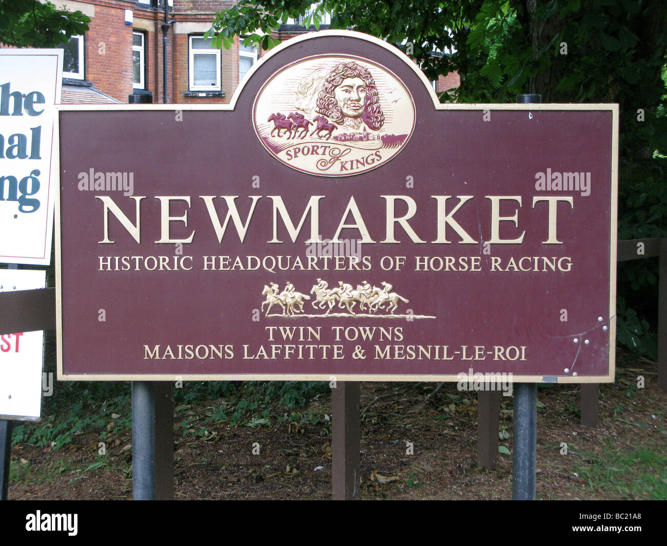 Newmarket town sign Stock Photo