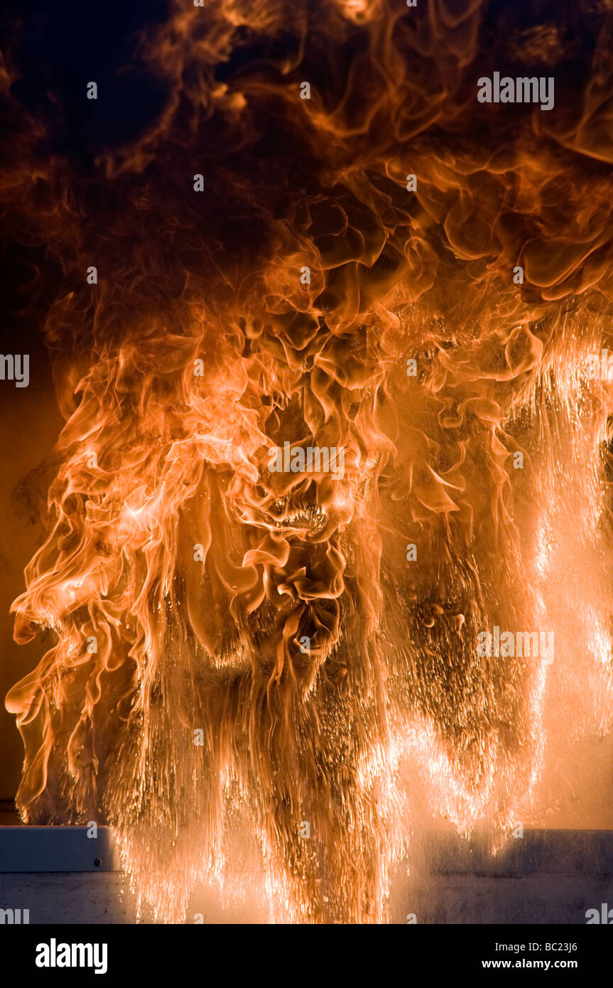 Fire demonstration of unattended burning chip pan/cookery show in
