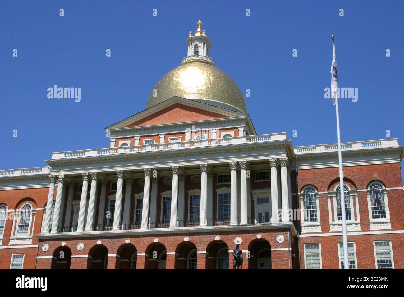 Massachusetts State House Boston Satehouse Stock Photo
