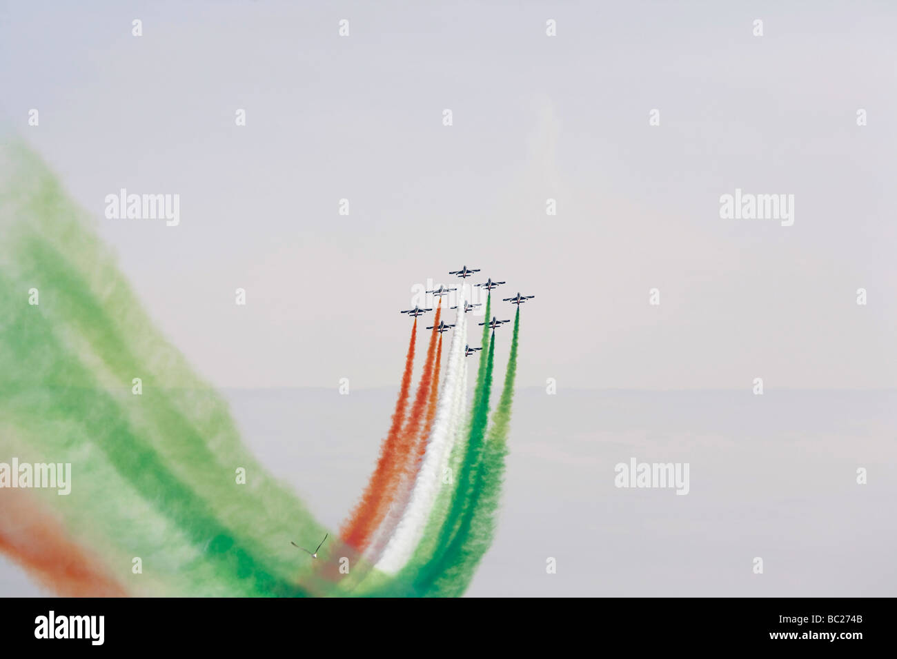 Frecce tricolori the acrobatic italian team planes Stock Photo