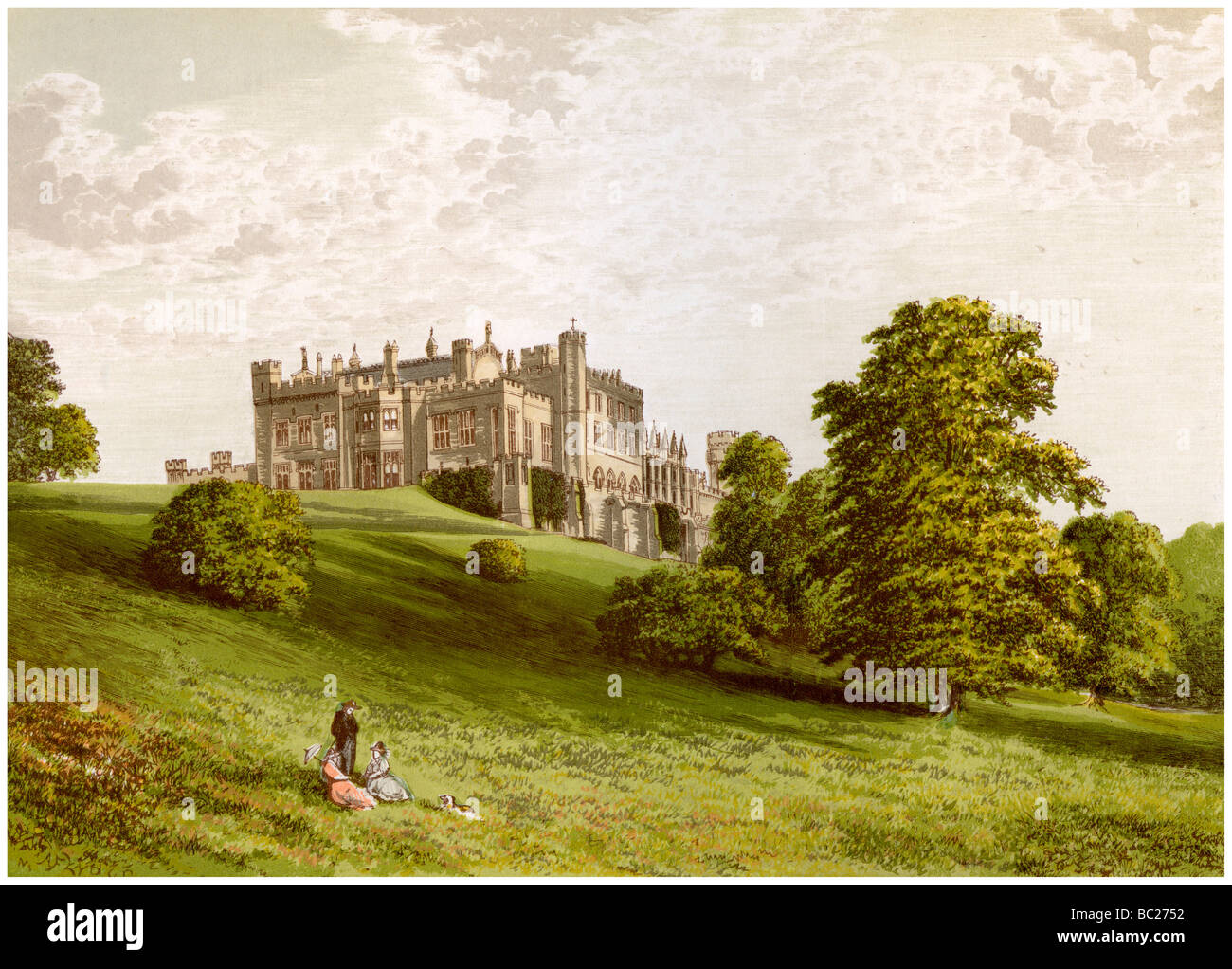 Lambton Castle, County Durham, home of the Earl of Durham, c1880. Artist: Unknown Stock Photo