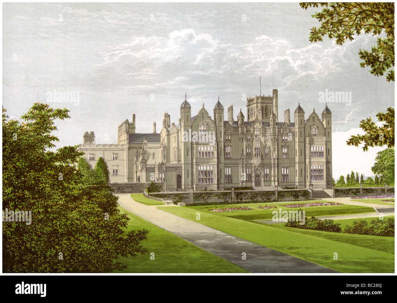 Merevale Hall, Warwickshire, home of the Dugdale family, c1880. Artist