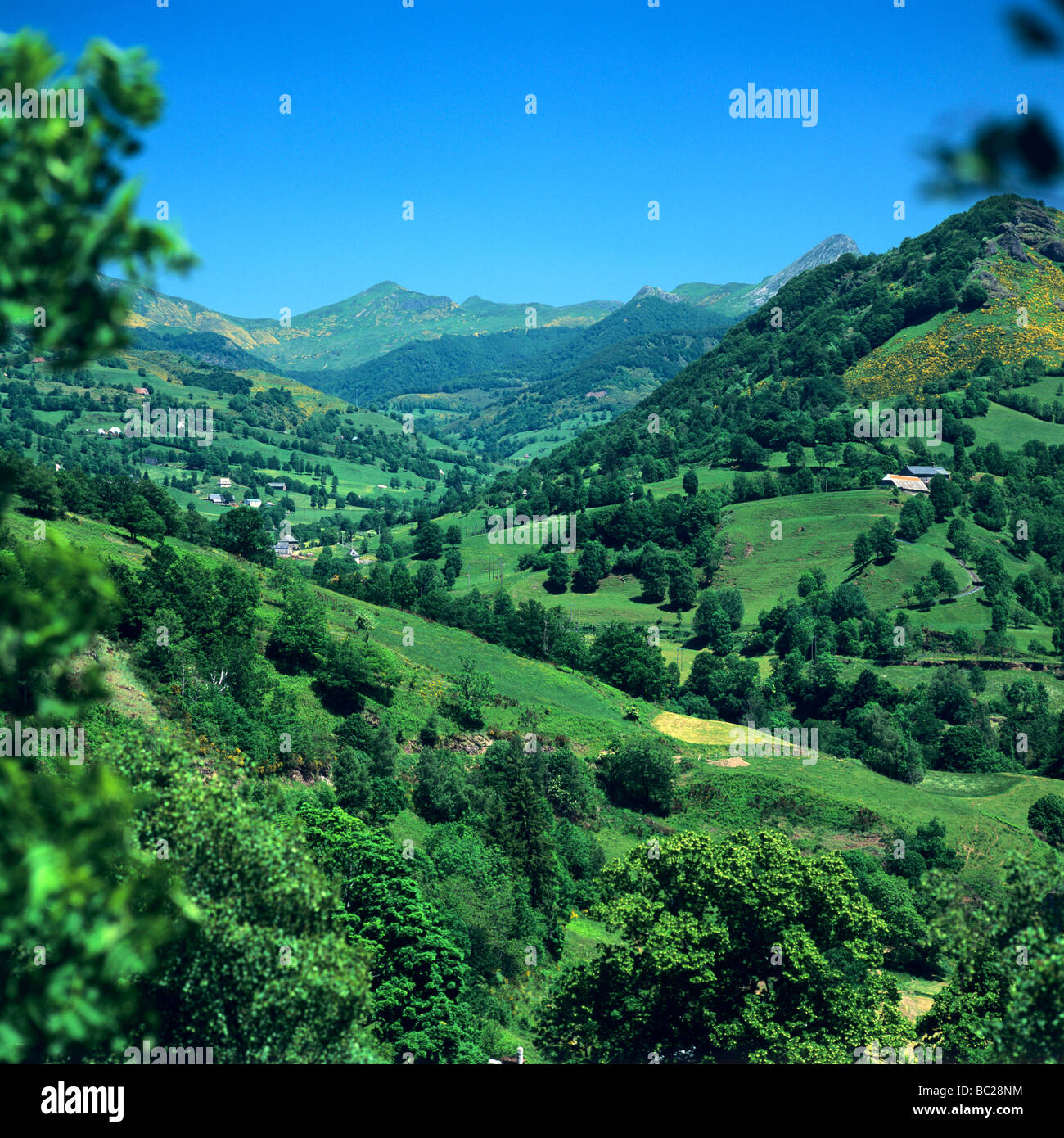 French countryside. Puy Mary, Cantal, Auvergne, France, country view, Europe in the spring Stock Photo