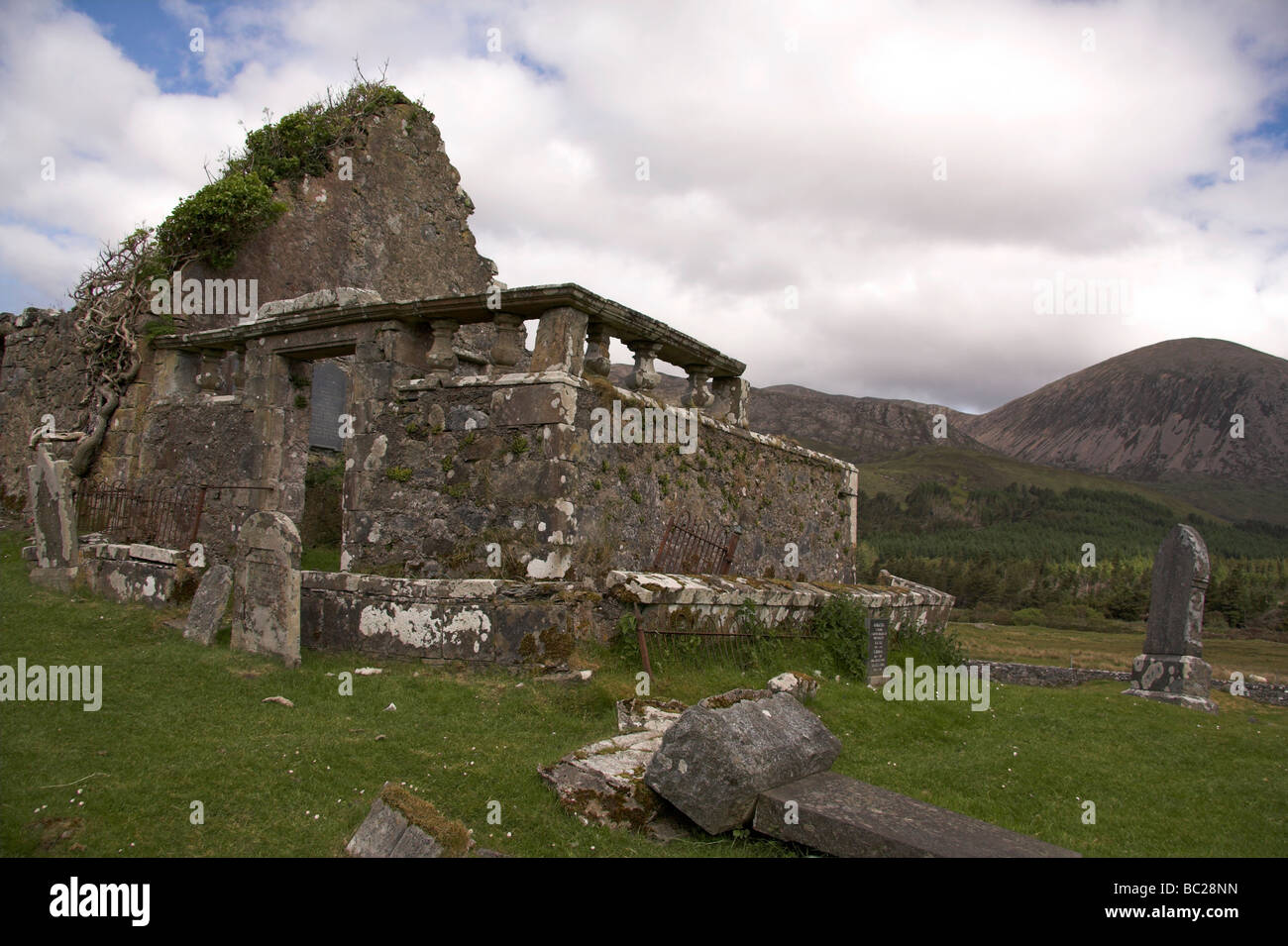 Church ruin, Cill Chriosd, Isle of Skye, Inner Hebrides, West Coast of Scotland, UK Stock Photo