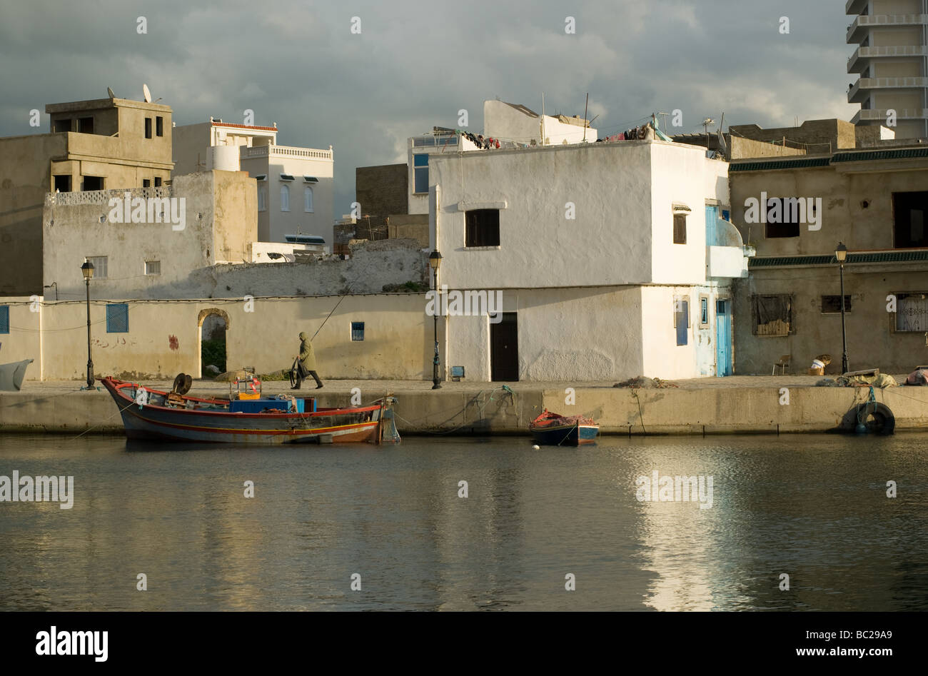 The waterfront and medina in Bizerte Tunisia Stock Photo