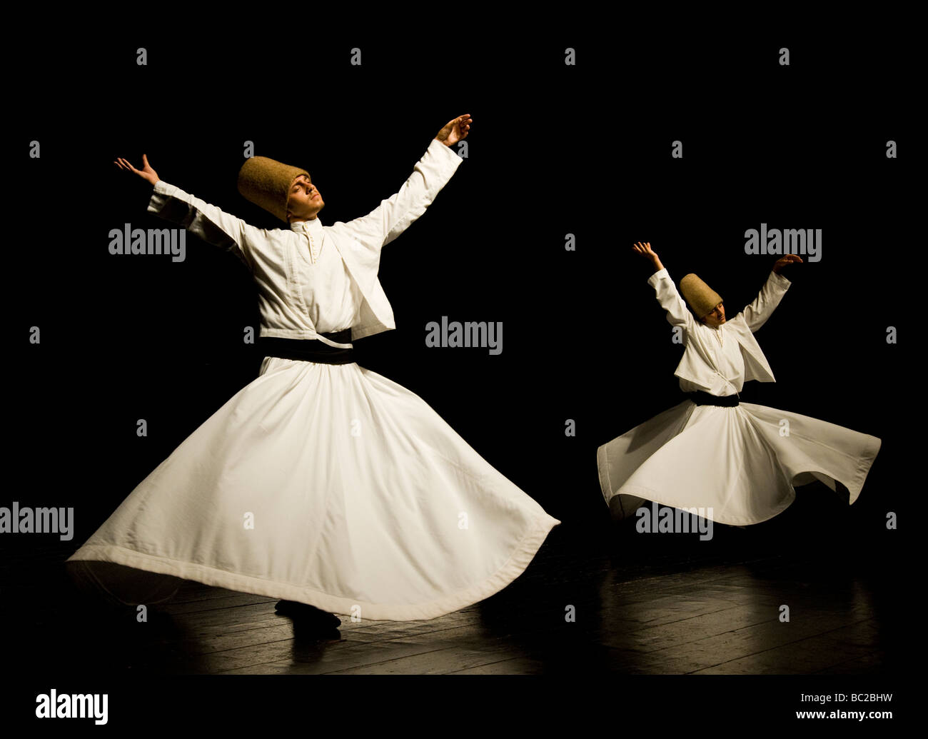 Whirling Dervishes in Istanbul Turkey Stock Photo