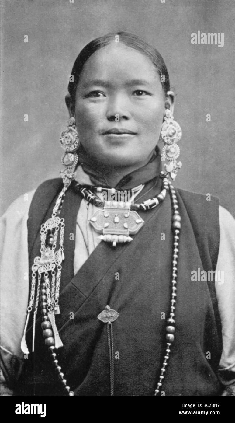 A Bhutia woman, c1910. Artist: Unknown Stock Photo