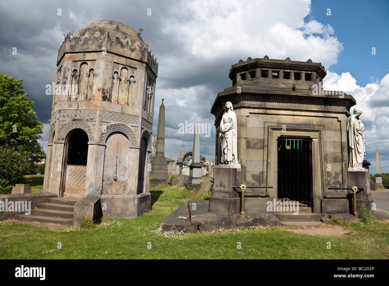 The Houndsworth Mausoleumm which features statues of Hope and charity ...