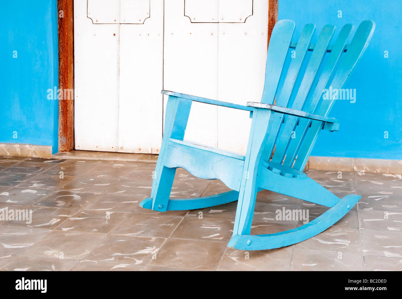 Traditional rocking chair in Vinales, Cuba, Caribbean Stock Photo