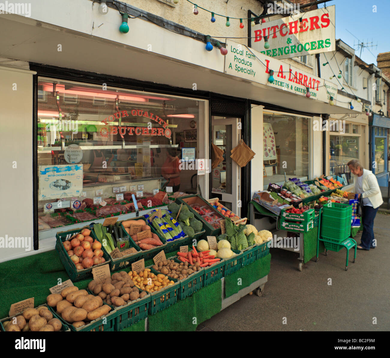 The village Butchers and Greengrocers Westerham Kent England UK Stock Photo