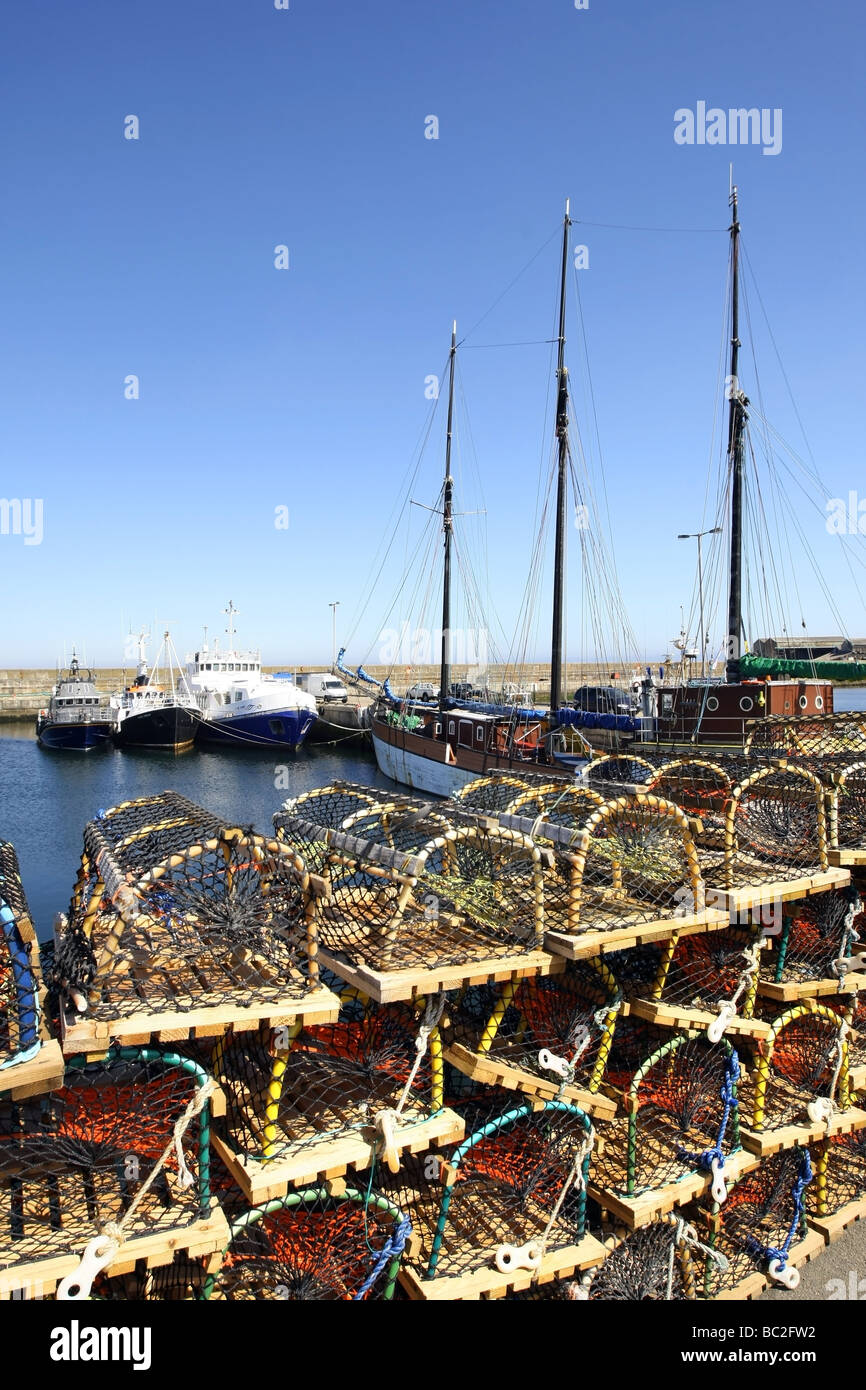 The harbour of the fishing town of Buckie, Aberdeenshire, Scotland, UK Stock Photo