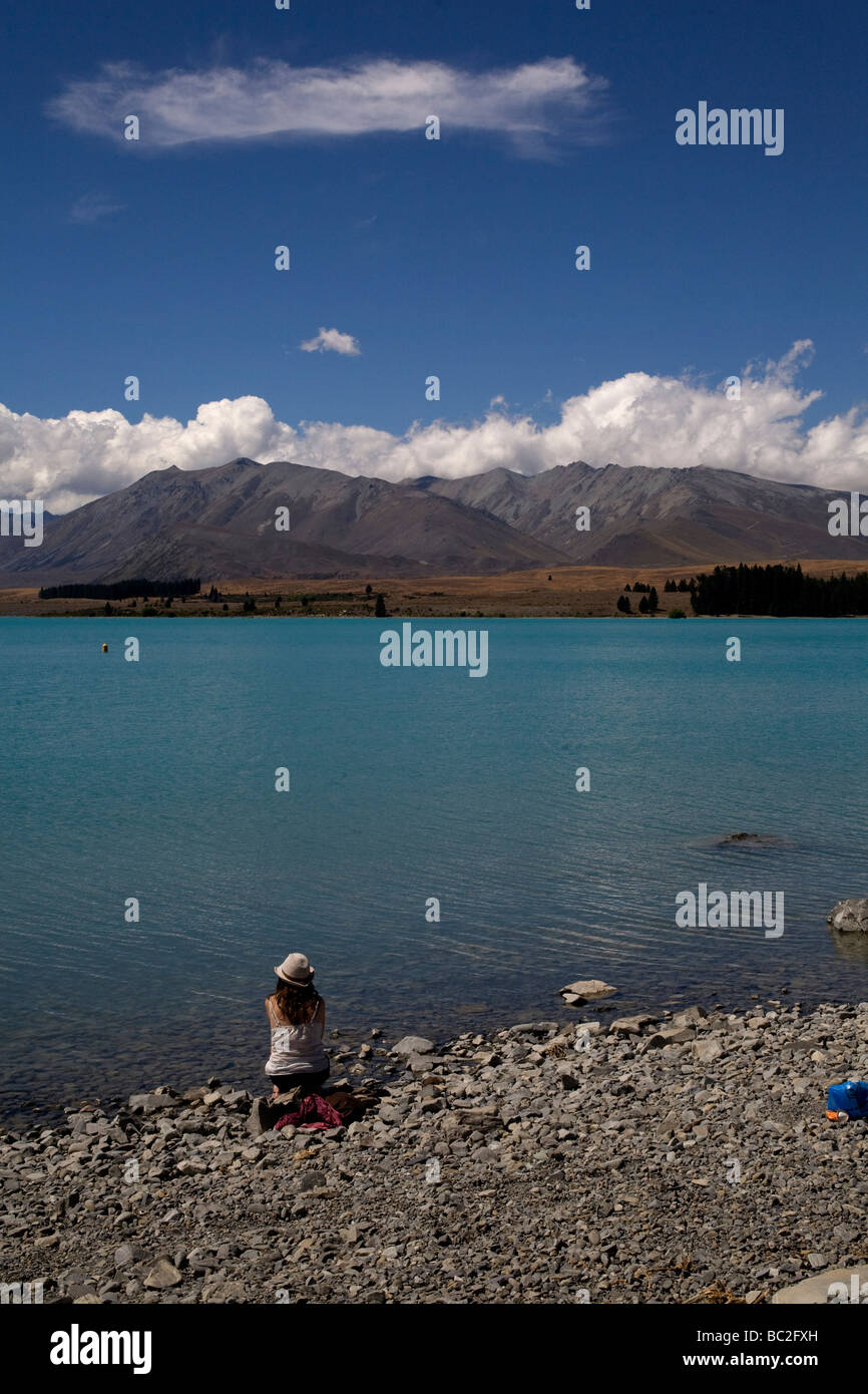 View of Lake Tekapo in the South Island, New Zealand Stock Photo - Alamy