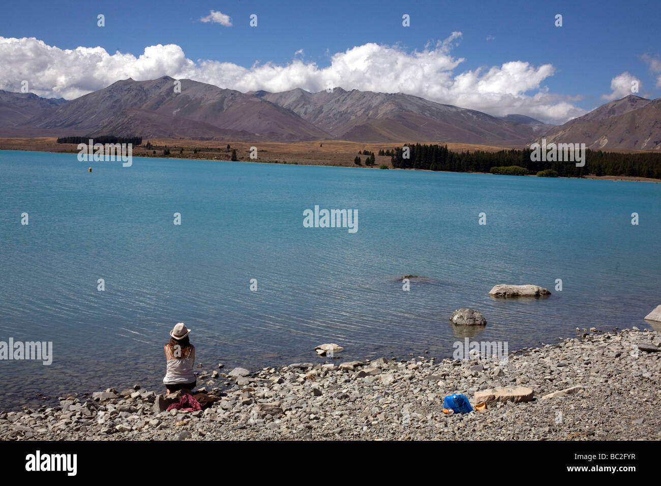 View of Lake Tekapo in South Island, New Zealand Stock Photo - Alamy