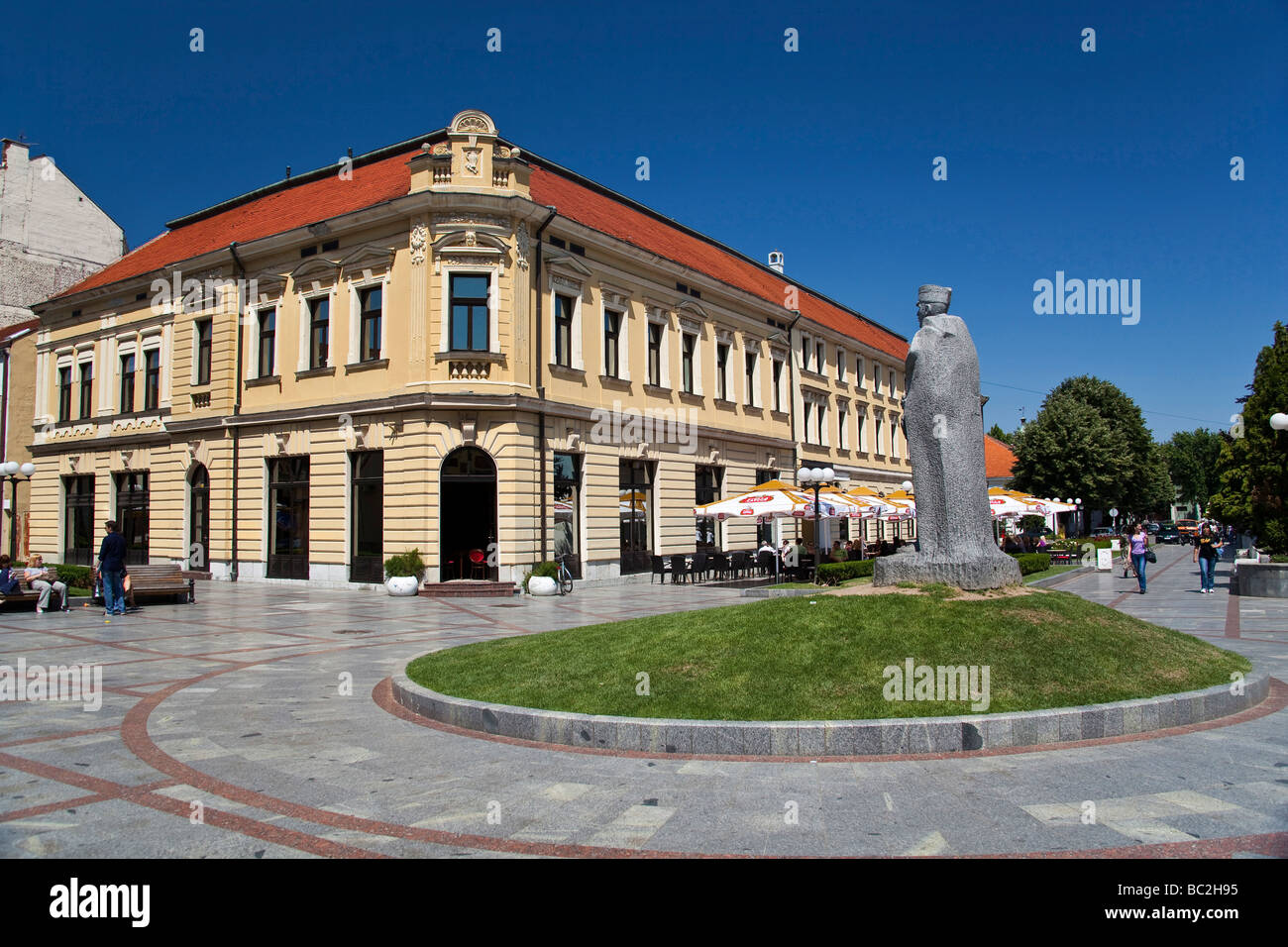 Square of Zivojin Misic in the town of Valjevo Serbia Stock Photo
