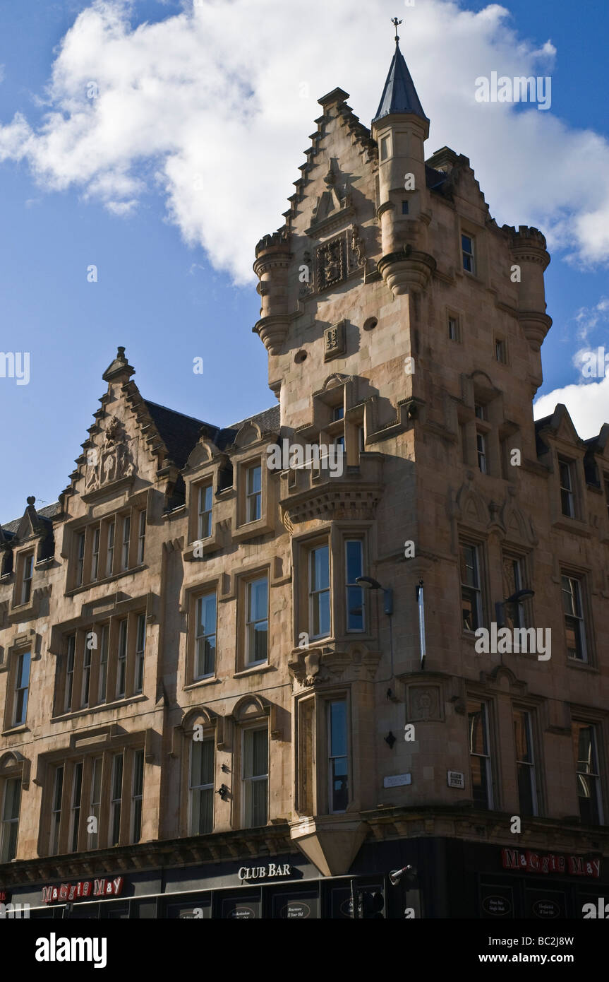 dh  TRONGATE GLASGOW Scottish Victorian Baronial architecture building Trongate Crow-steps roof Stock Photo