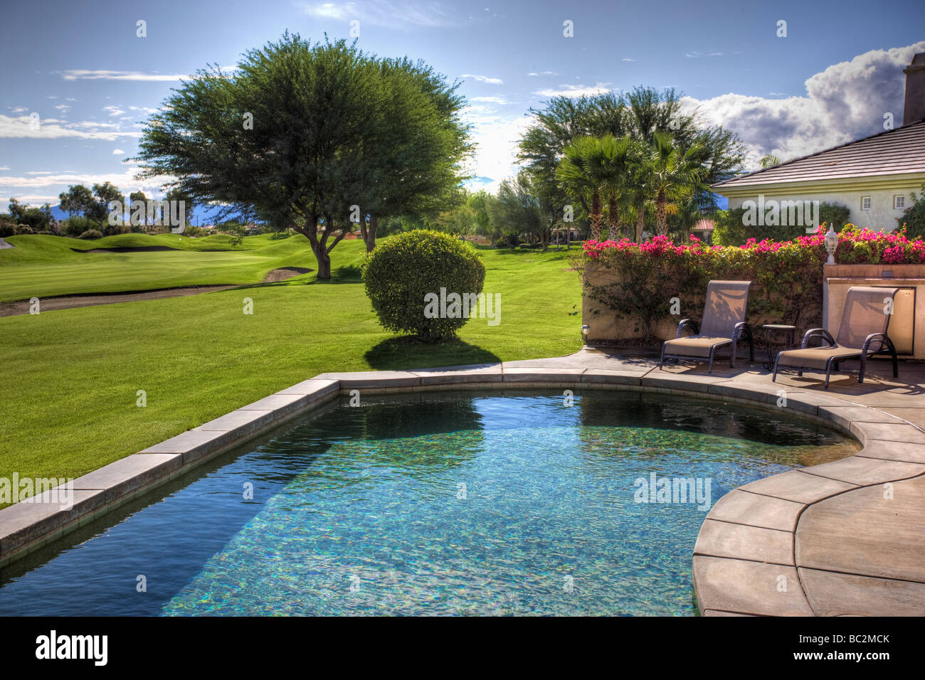 Swimming Pool on Golf Course Stock Photo Alamy