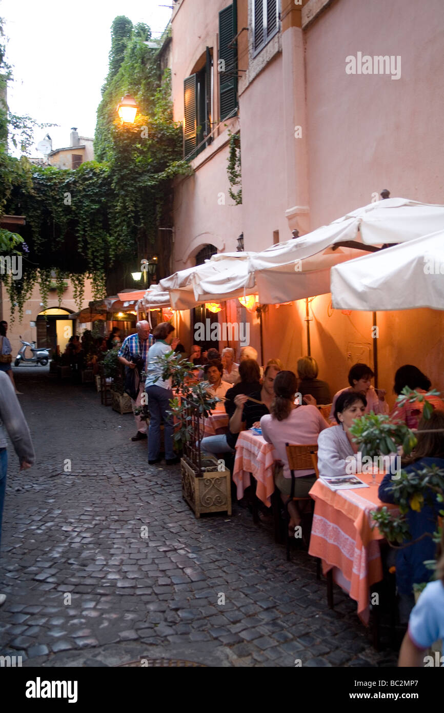 Restaurants in Trastevere Rome Italy Stock Photo