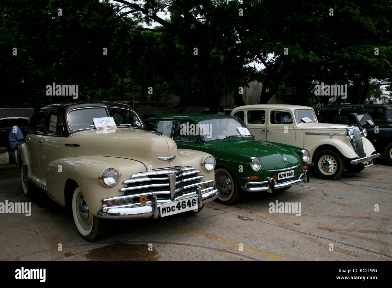 LINE UP OF VINTAGE CARS IN CHENNAI, TAMILNADU Stock Photo Alamy