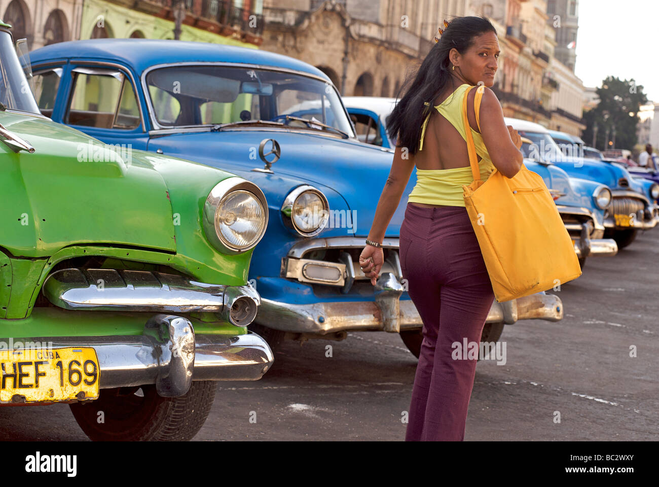 Classic American cars. A cultural icon for modern day Cuba. Havana, Cuba Stock Photo