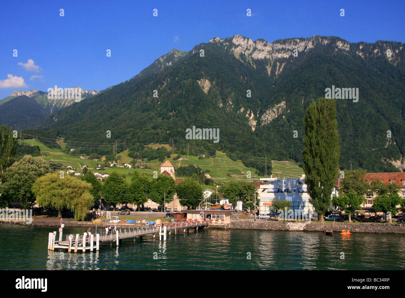 Switzerland Villeneuve Stock Photo Alamy