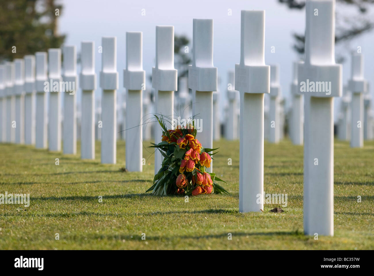 The Normandy American Cemetery and Memorial in Colleville-sur-Mer (14) Stock Photo