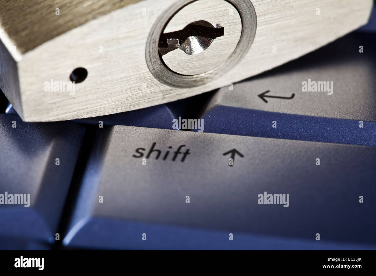 Padlock and Keyboard Stock Photo