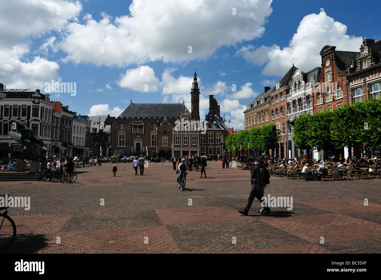 Grote Markt and City Hall in Haarlem The Netherlands Stock Photo
