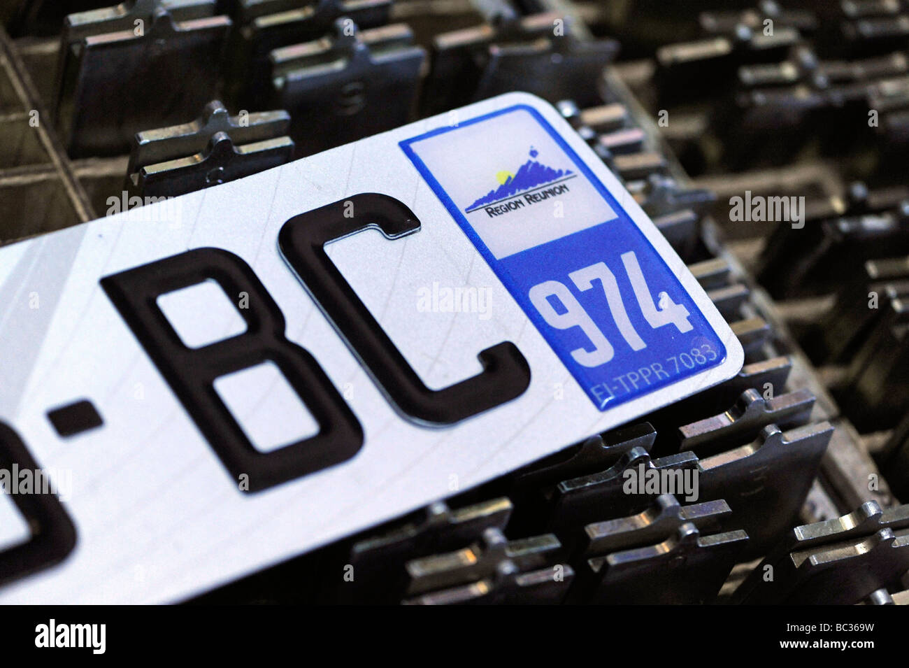 Réunion (Island) (974) : New registration plates / license plates introduced in France (2009/04/15) Stock Photo