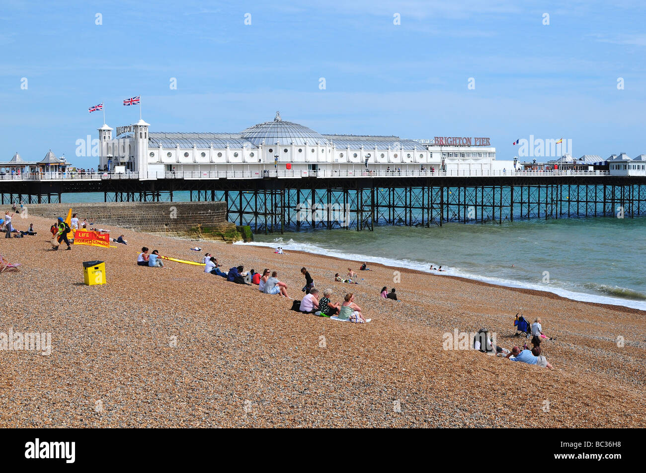 Brighton beach and pier, Brighton, England Stock Photo