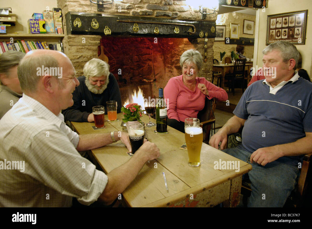 Locals in pub bar, UK Stock Photo