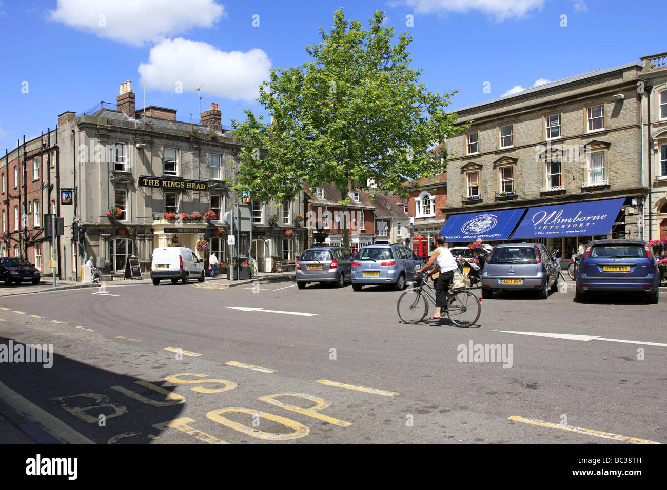 Wimborne Dorset Town center Stock Photo Alamy