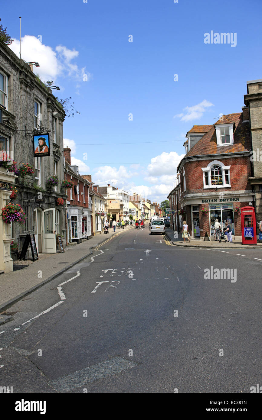 Wimborne Dorset Town center Stock Photo Alamy