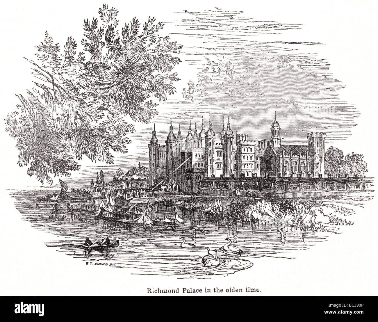 richmond palace in the olden time Stock Photo