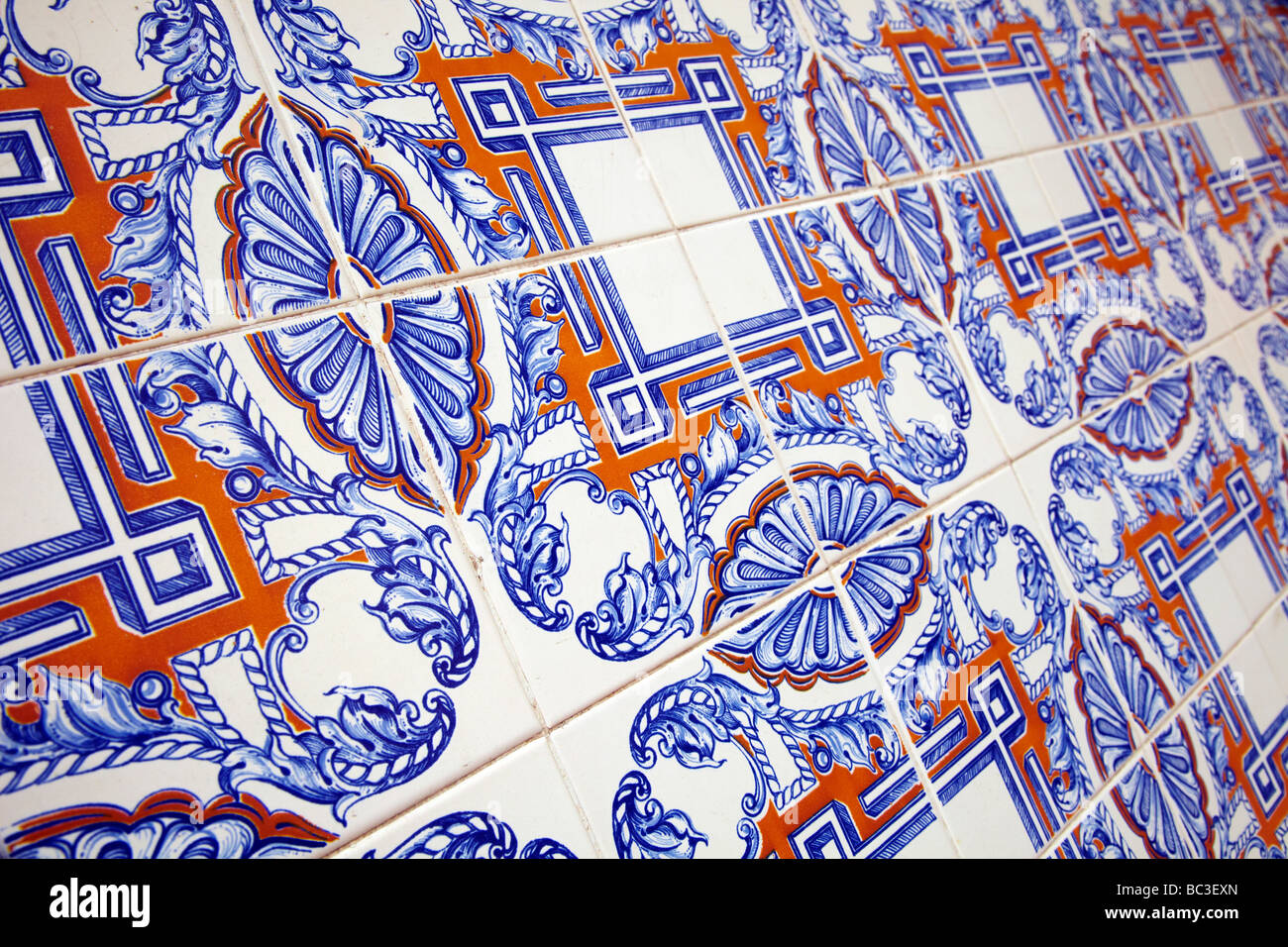 colored wall tiles, Lisbon, Portugal Stock Photo Alamy